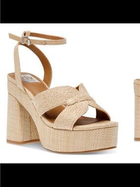 NWB DV dolce vita women’s waylan raffia dress sandals color natural size 10